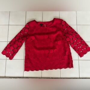 Talbots Vibrant Red Textured Top